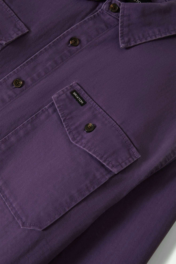 Brixton Herringbone Lightweight Relaxed Overshirt (Men&