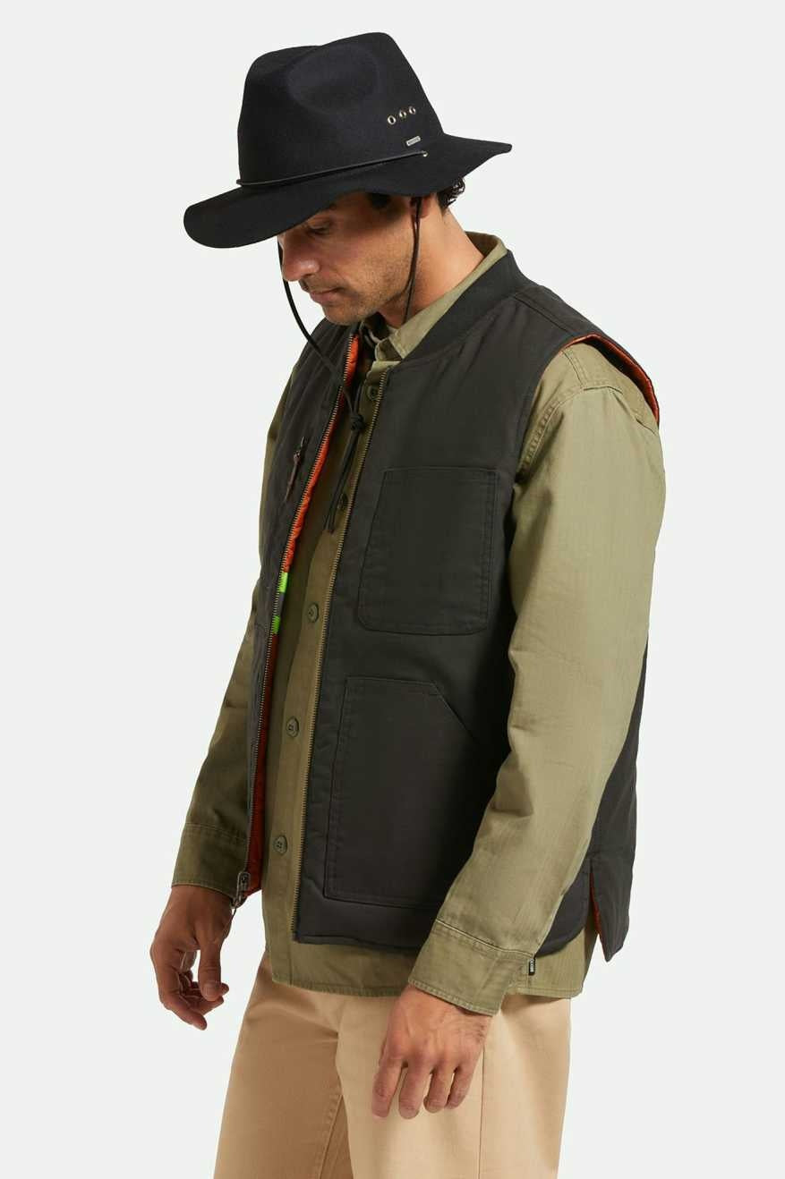Brixton Wesley Wthr Guard Packable Fed (Unisex) | Black