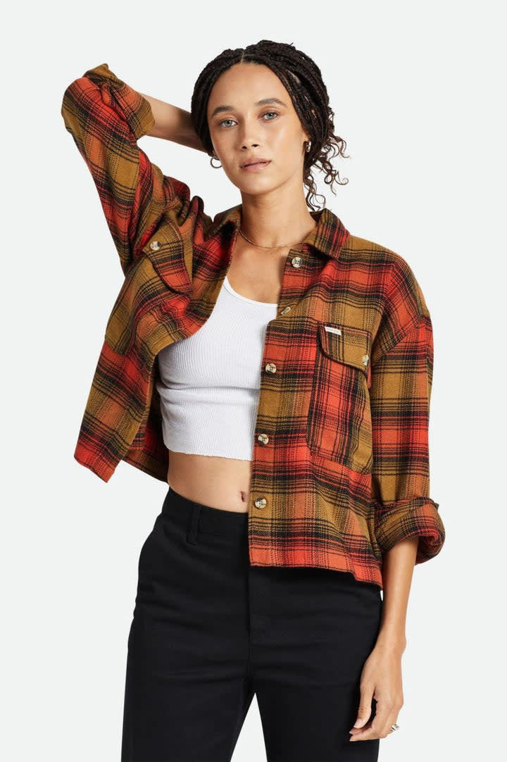 Brixton Womens Bowery L/S Flannel | Washed Copper/Barn Red