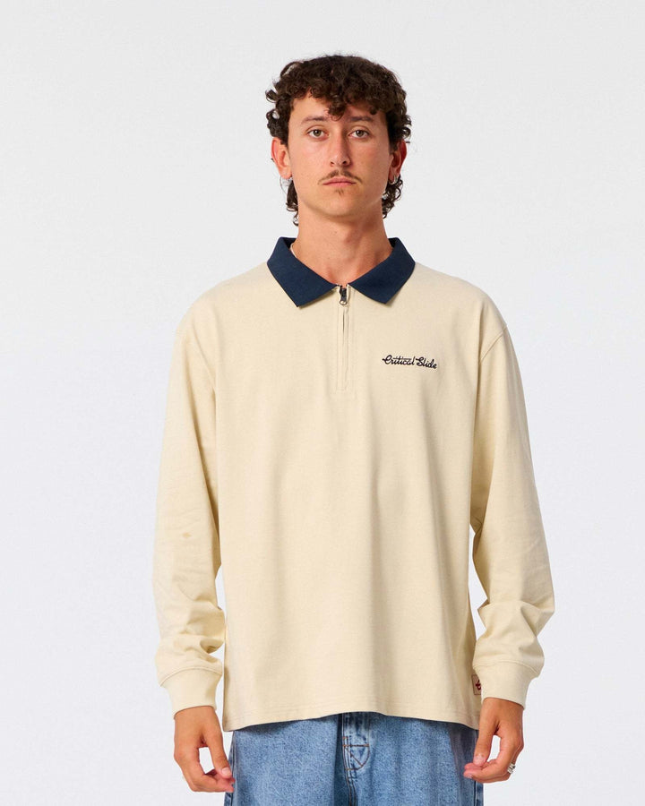 Critical Slide Sun Cured 1/4 Zip Rugby (Mens) | Ecru