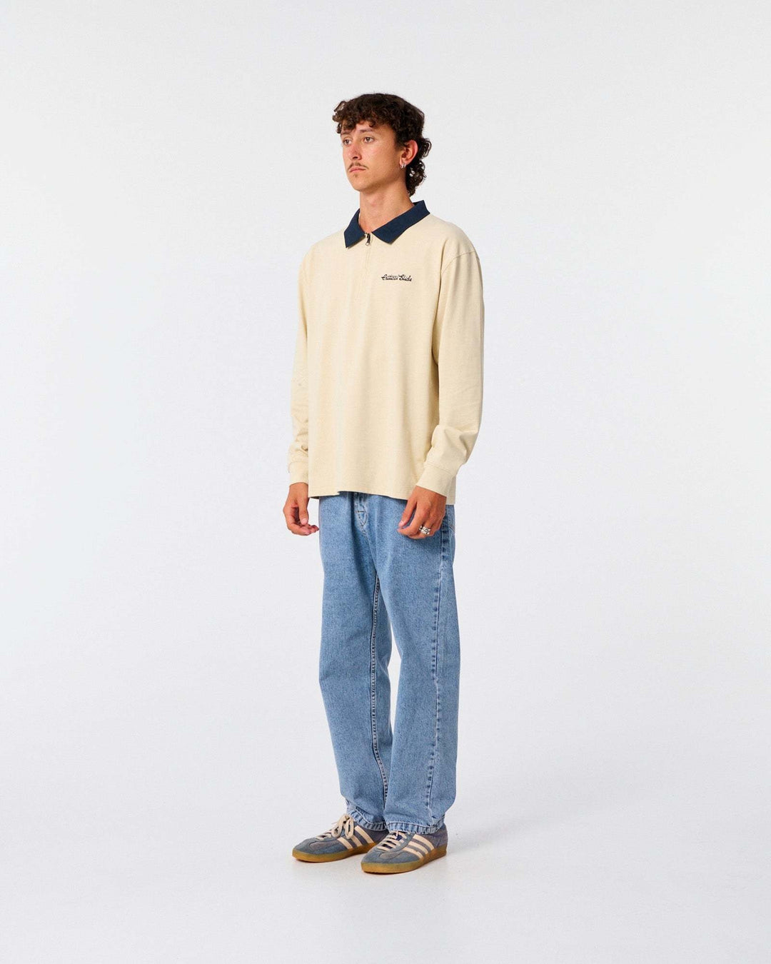 Critical Slide Sun Cured 1/4 Zip Rugby (Mens) | Ecru