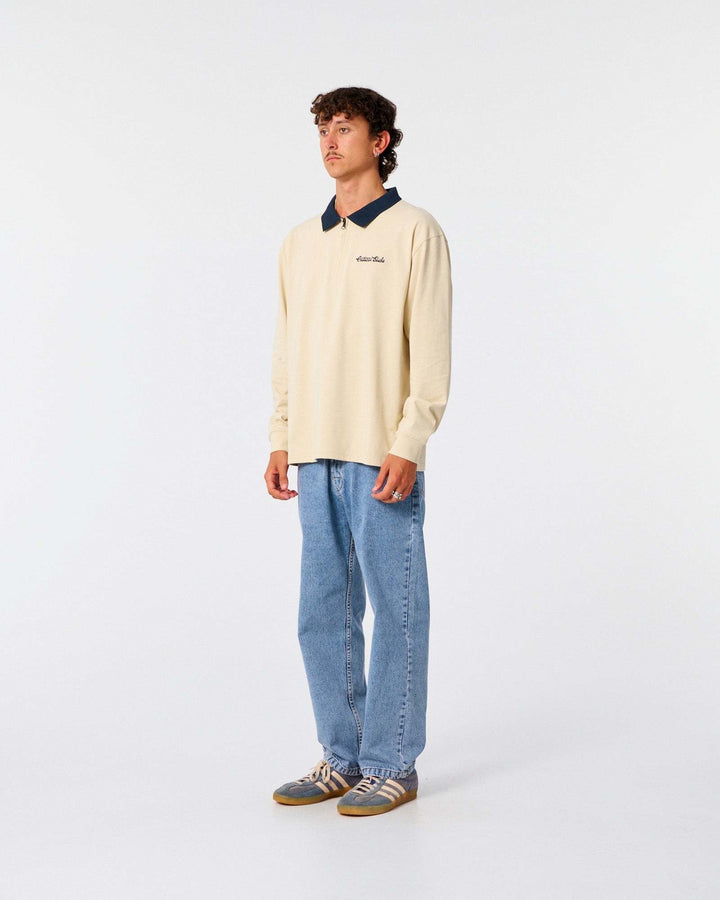 Critical Slide Sun Cured 1/4 Zip Rugby (Mens) | Ecru