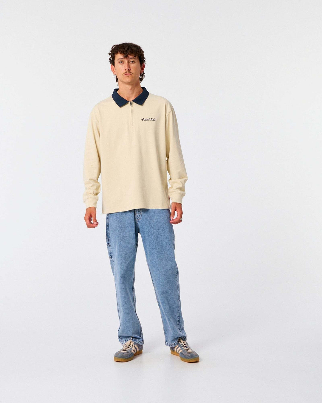 Critical Slide Sun Cured 1/4 Zip Rugby (Mens) | Ecru