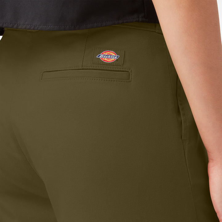 Dickies Womens Twill Crop Cargo Pant | Stonewashed Military Green