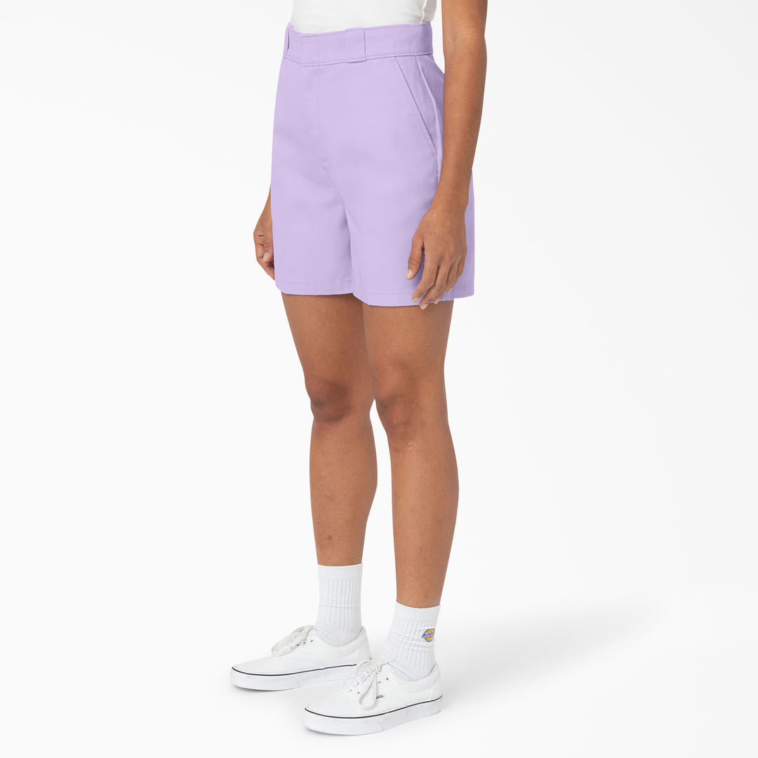 Dickies Womens Twill Pheonix Shorts | Purple Rose