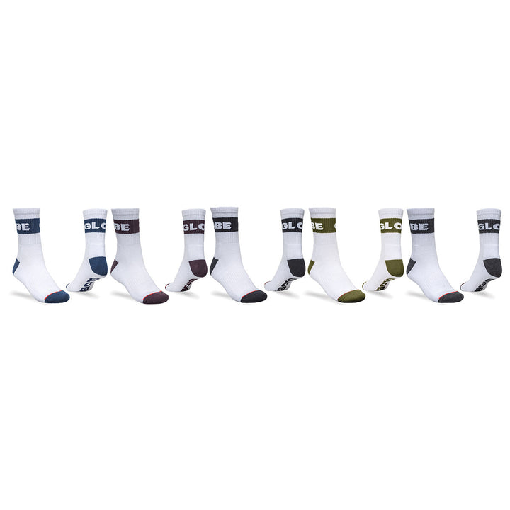 Globe Horizons Crew Sock 5 Pack | Dark Assorted