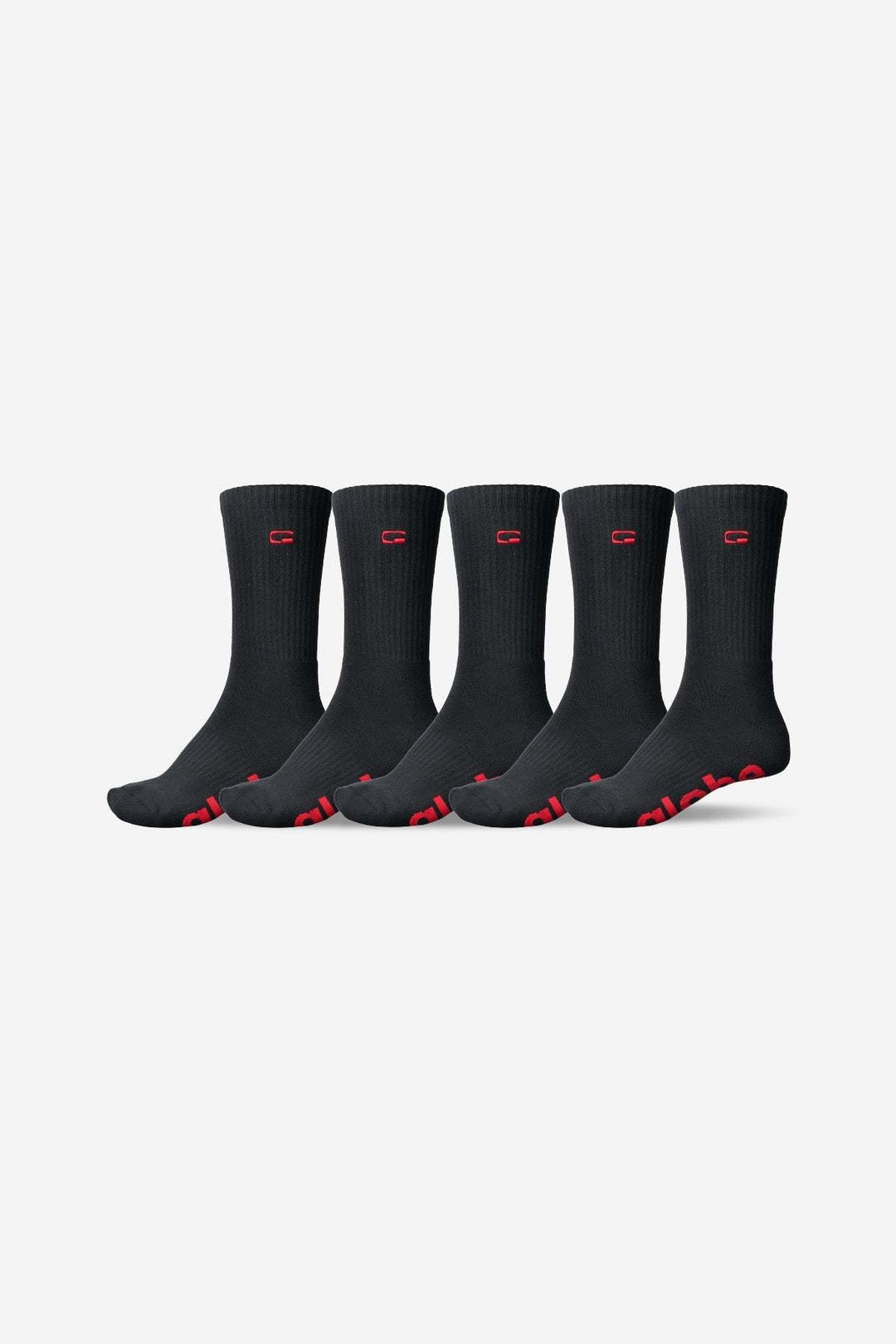 Globe Og Logo Hi Crew Sock 5 Pack (Mens) | Black