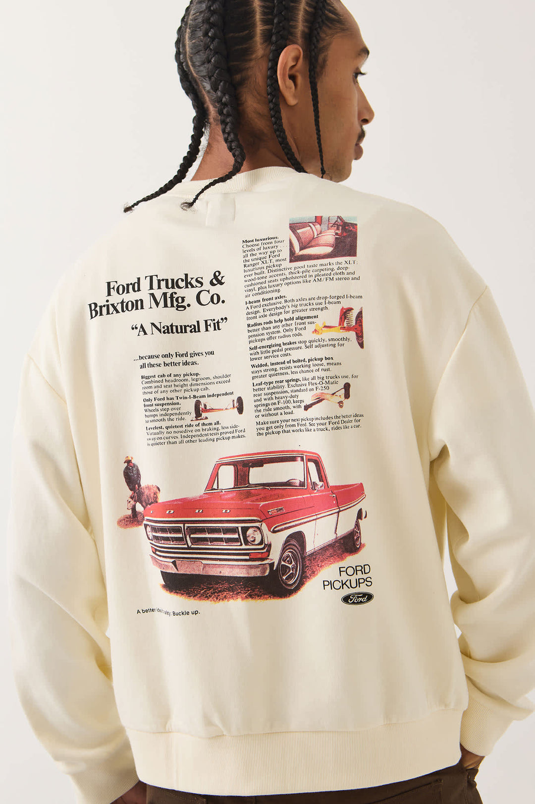 Brixton Mens Ford 71 Pickup Crew Fleece