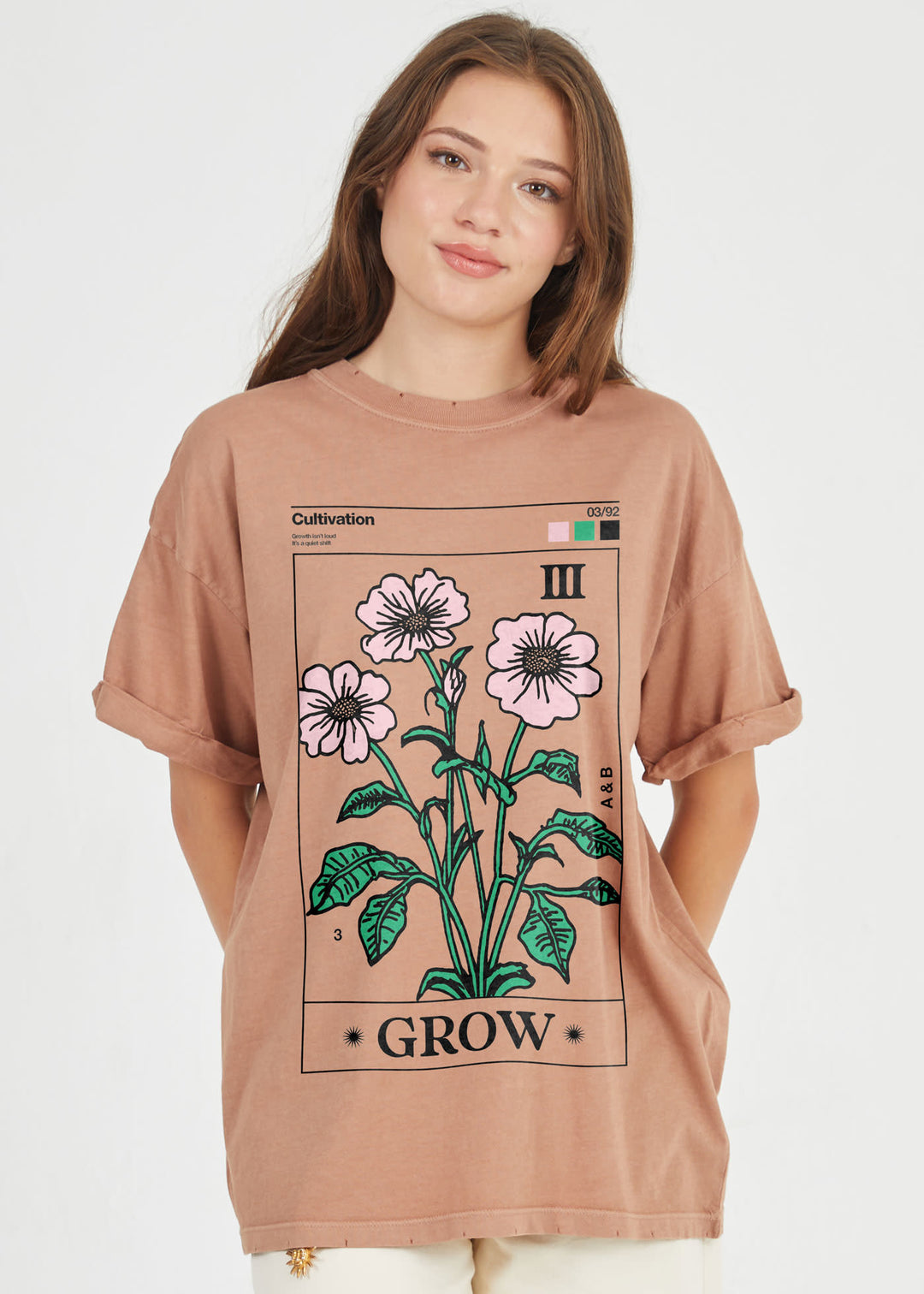 Girl Dangerous Grow Tarot Short Sleeve Boyfriend Tee (Women&