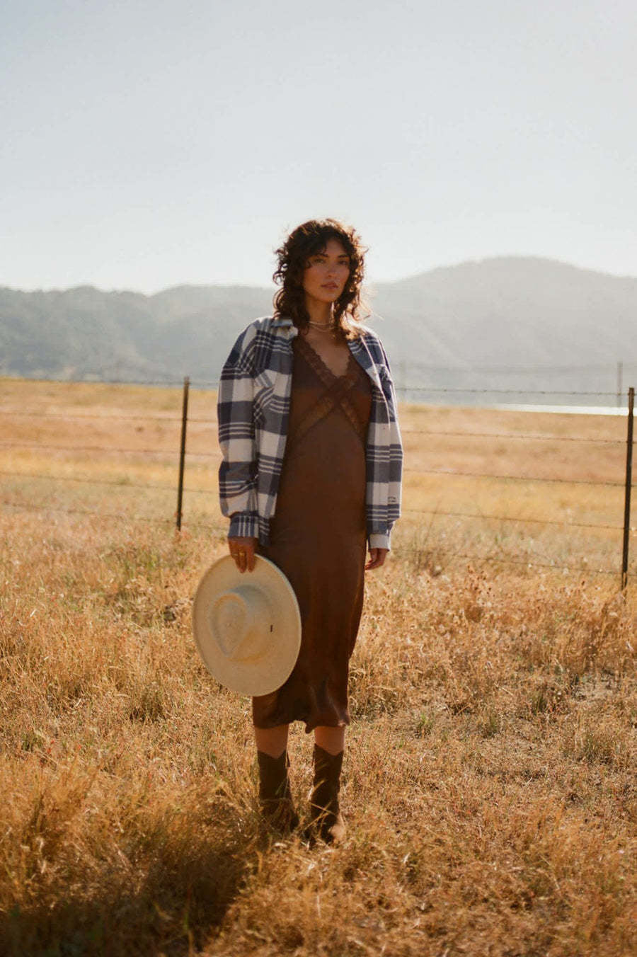 Brixton Bowery Classic Flannel (Womens) | Azure Blue/Whitecap Plaid
