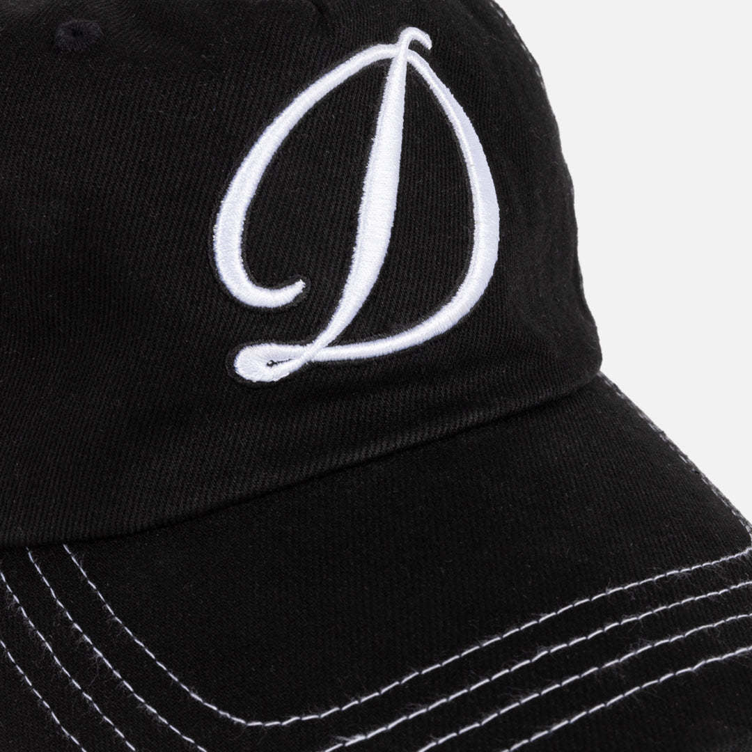 Dime Cursive Denim Workers Cap (Unisex) | Black Washed
