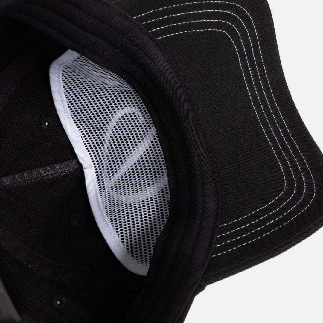 Dime Cursive Denim Workers Cap (Unisex) | Black Washed