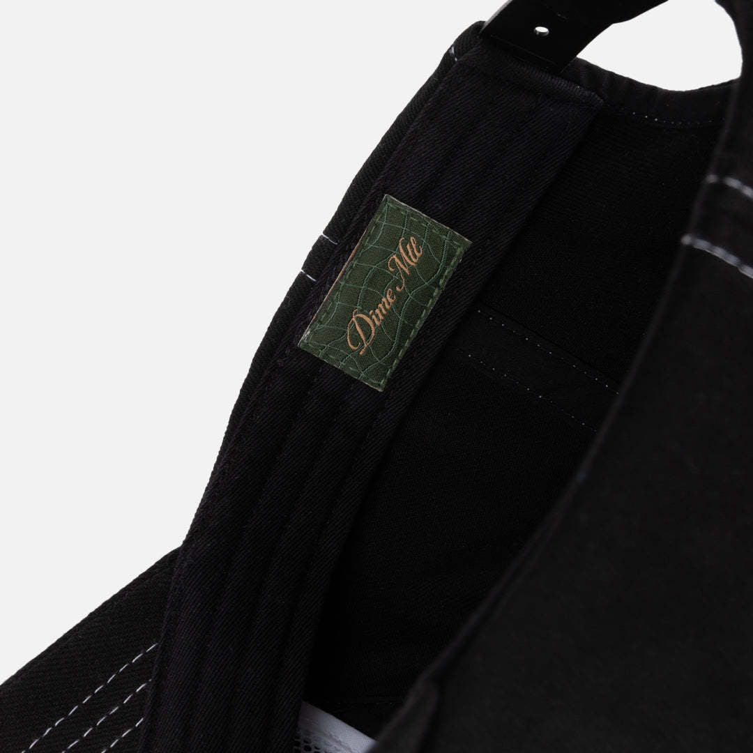Dime Cursive Denim Workers Cap (Unisex) | Black Washed
