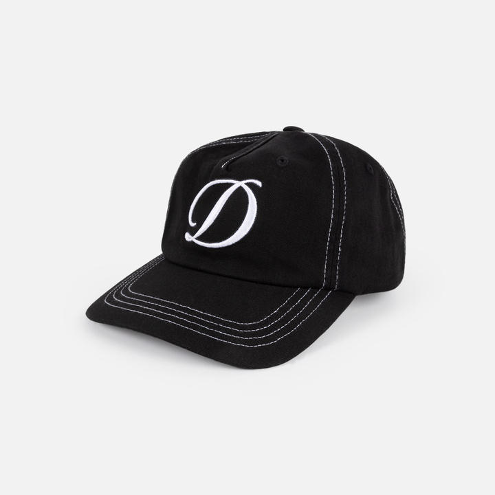 Dime Cursive Denim Workers Cap (Unisex) | Black Washed