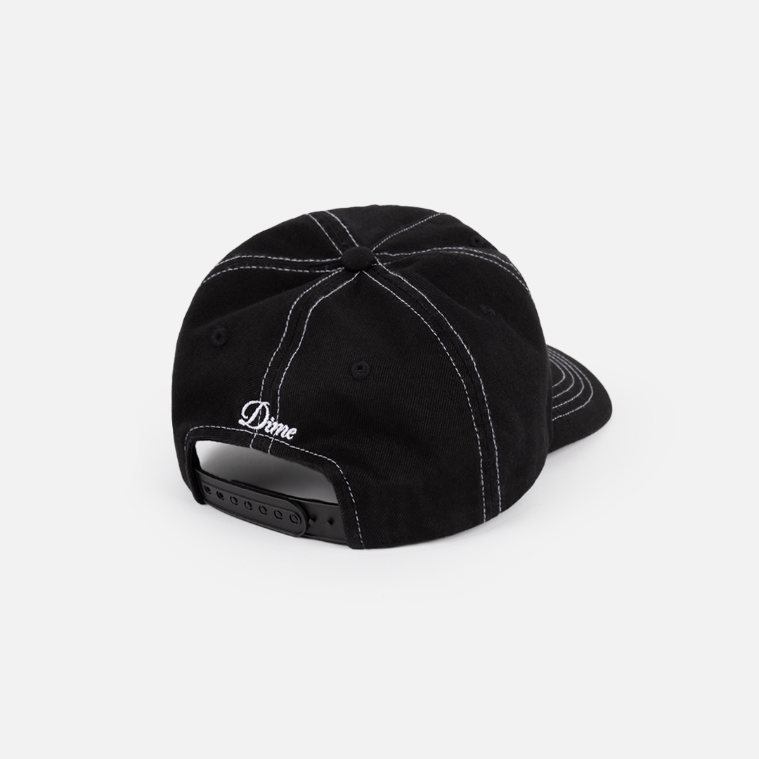 Dime Cursive Denim Workers Cap (Unisex) | Black Washed