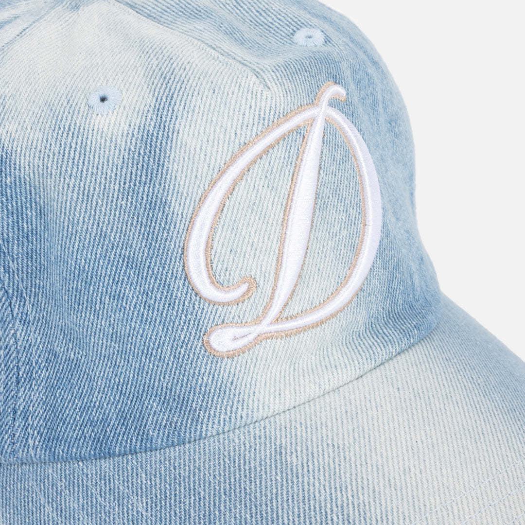 Dime Cursive Denim Workers Cap (Unisex) | Blue Washed