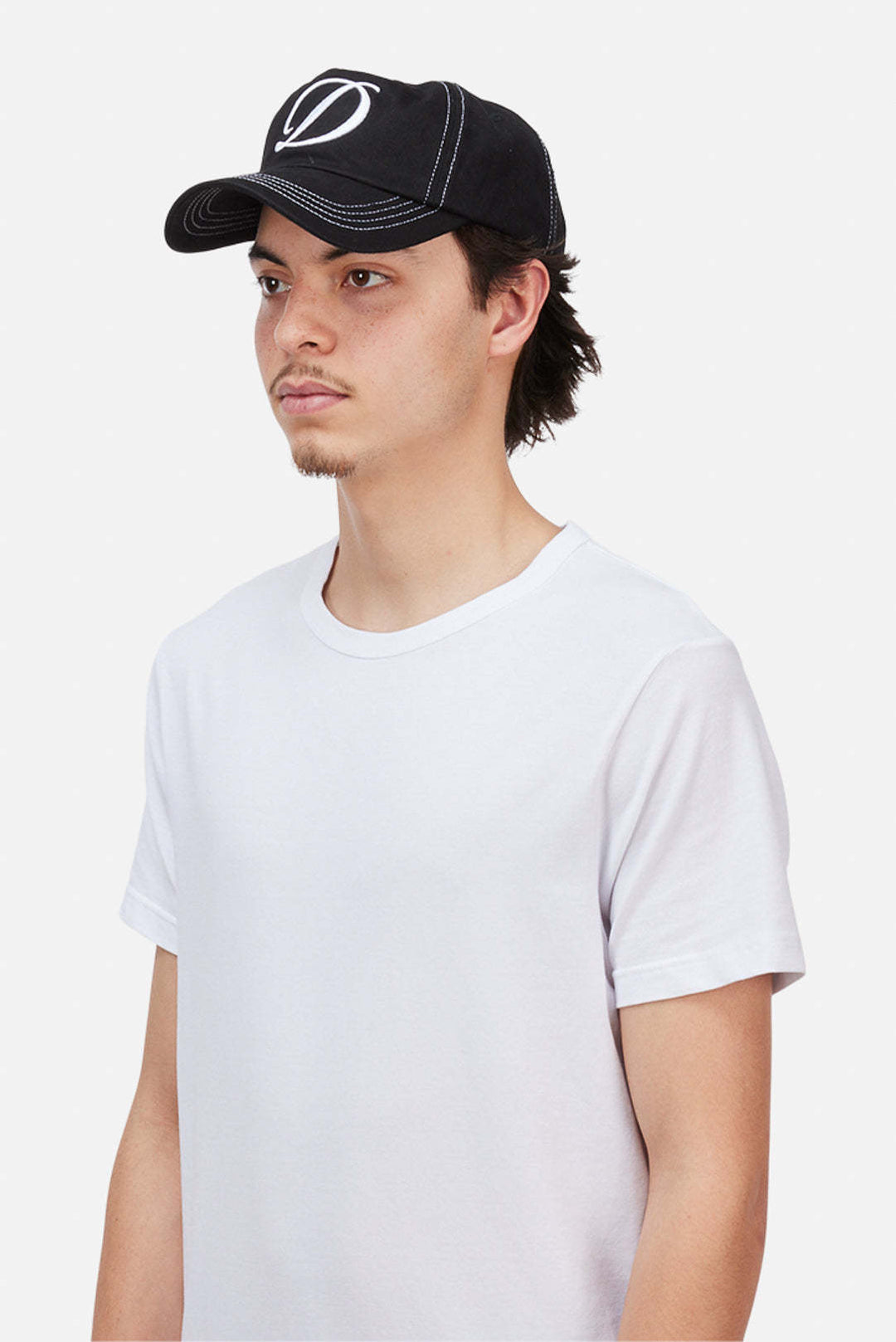 Dime Cursive Denim Workers Cap (Unisex) | Black Washed