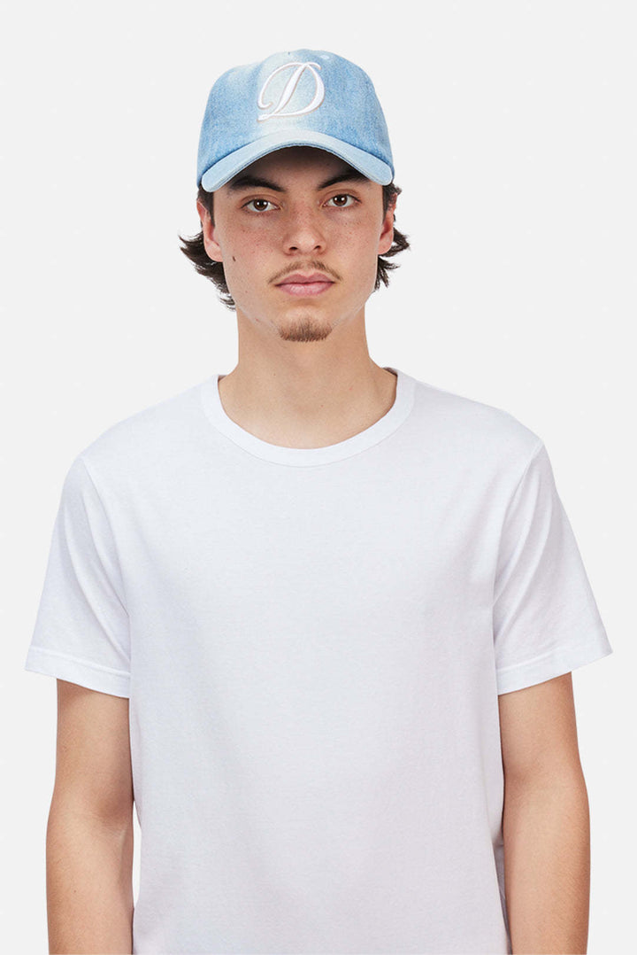 Dime Cursive Denim Workers Cap (Unisex) | Blue Washed