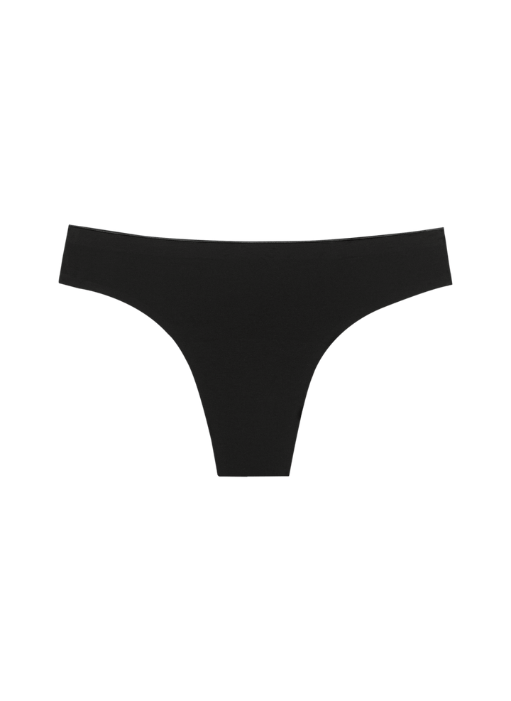 Huha Seamless Low-Mid Rise Thong | Black