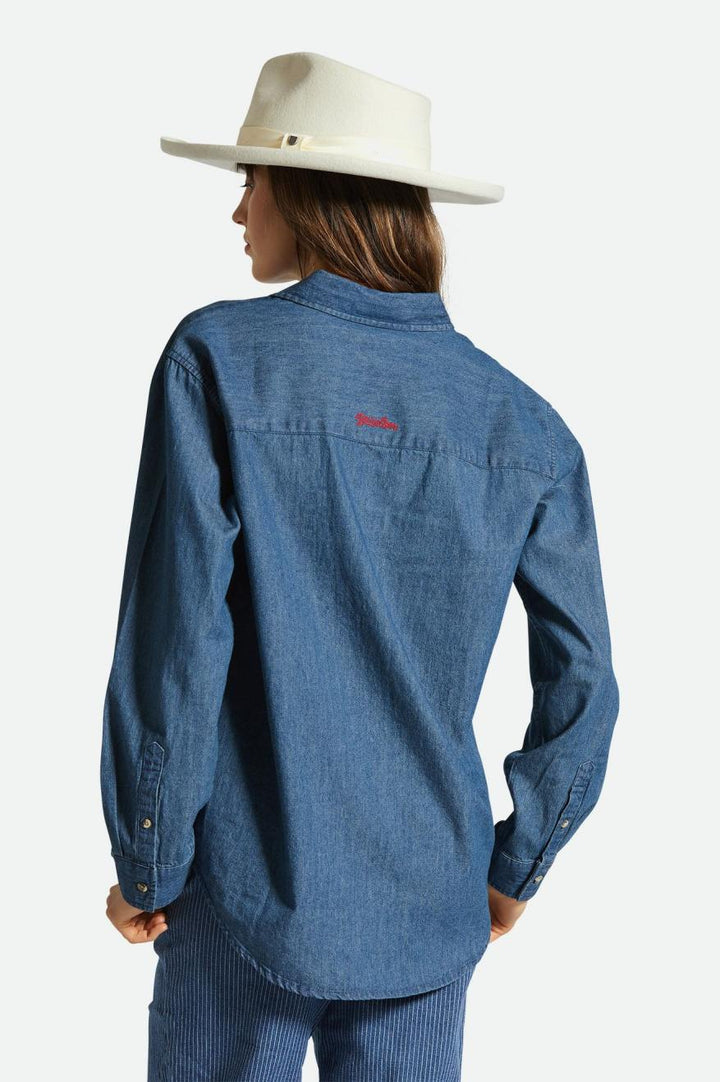 Brixton Womens Bowery Bf Overshirt | Indigo Rinse