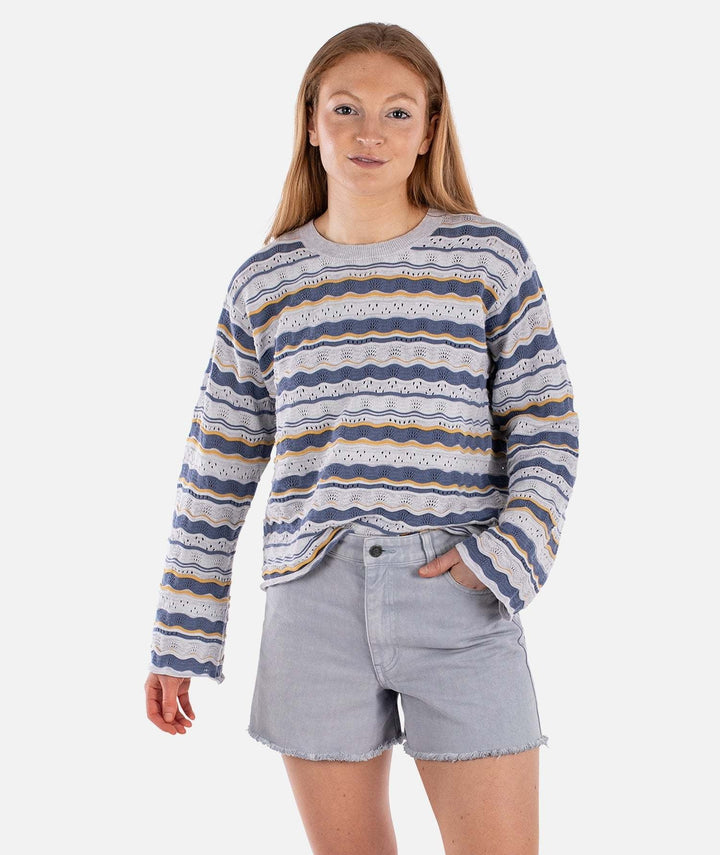 Jetty Lockwood Pointelle Sweater (Womens) | Blue