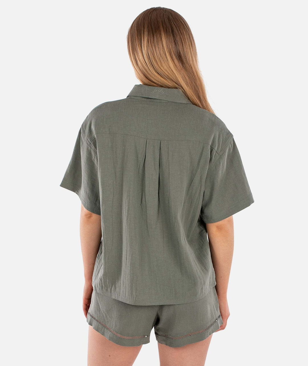 Jetty Cape Cod Linen Shirt (Womens) | Agave