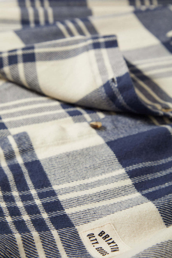 Brixton Bowery Classic Flannel (Womens) | Azure Blue/Whitecap Plaid