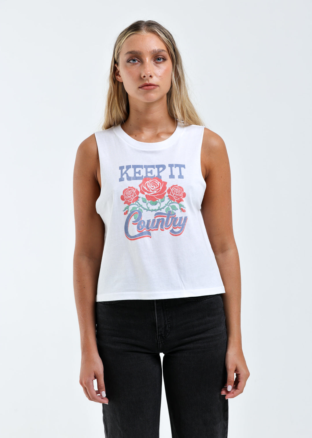 Girl Dangerous Keep It Country Floral Muscle Tank (Women&