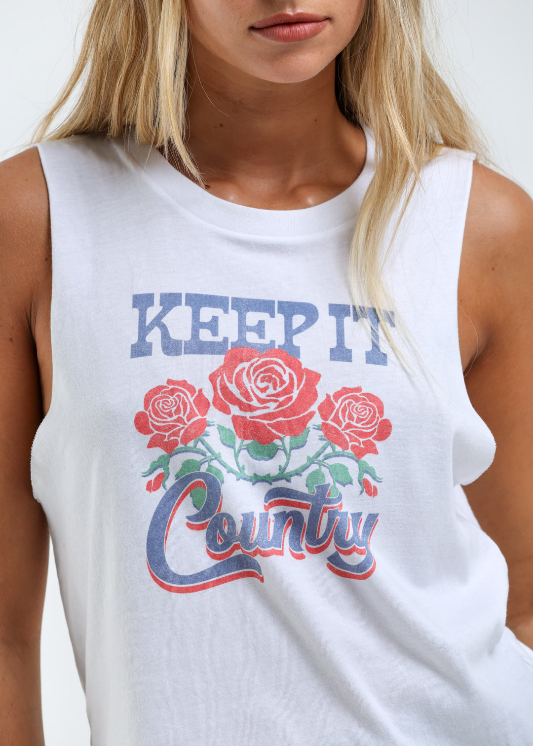 Girl Dangerous Keep It Country Floral Muscle Tank (Women&