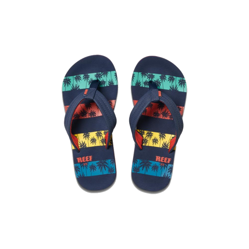 Reef Ahi (Youth) | Navy Palm Stripe
