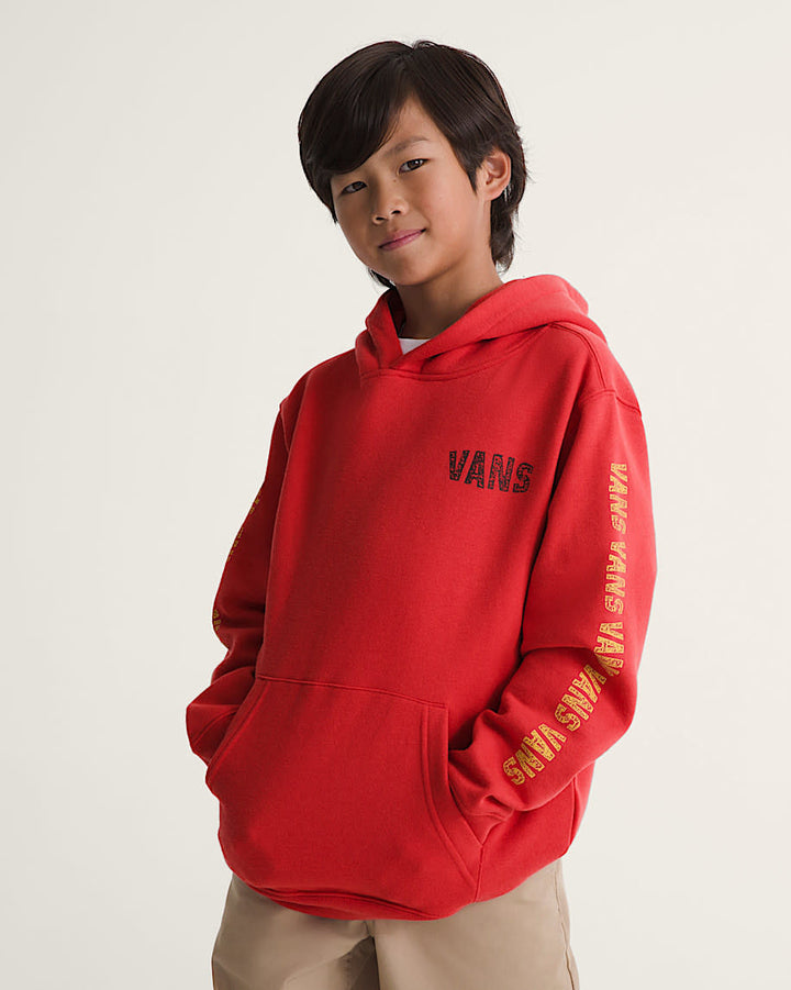 Vans Racing Flames Pullover (Youth) | Crimson Haze