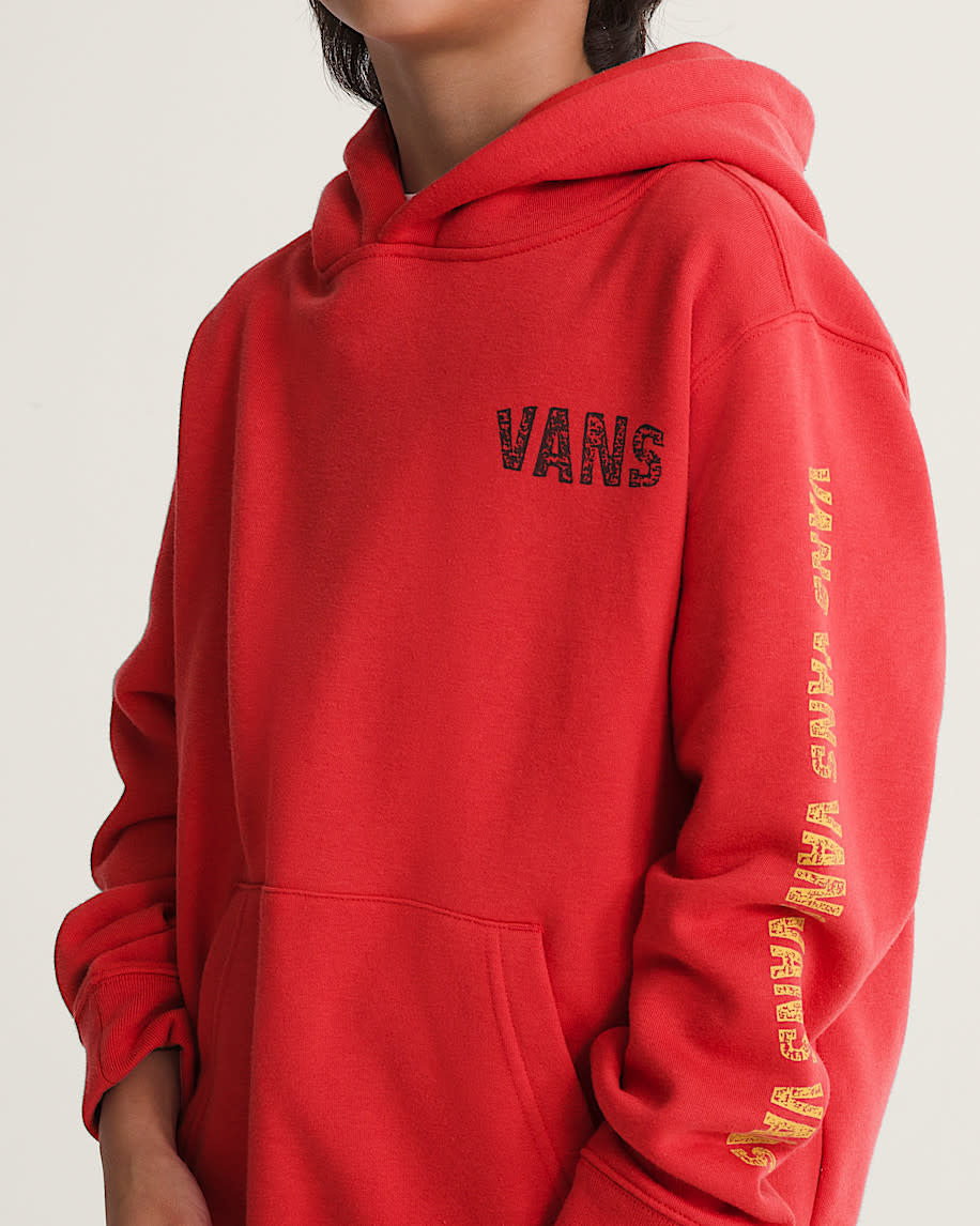 Vans Racing Flames Pullover (Youth) | Crimson Haze