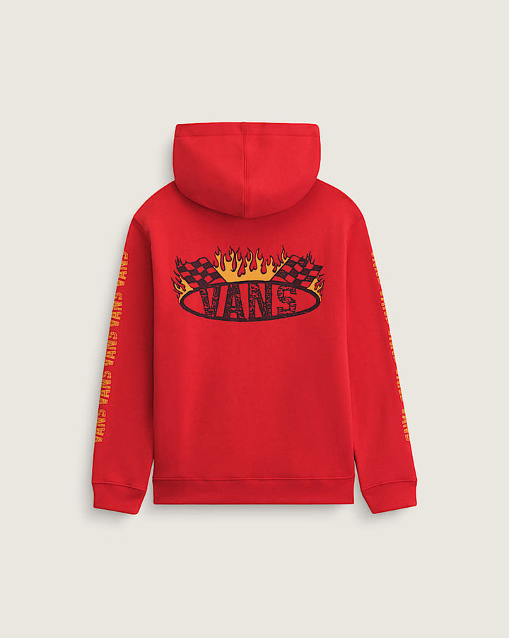 Vans Racing Flames Pullover (Youth) | Crimson Haze