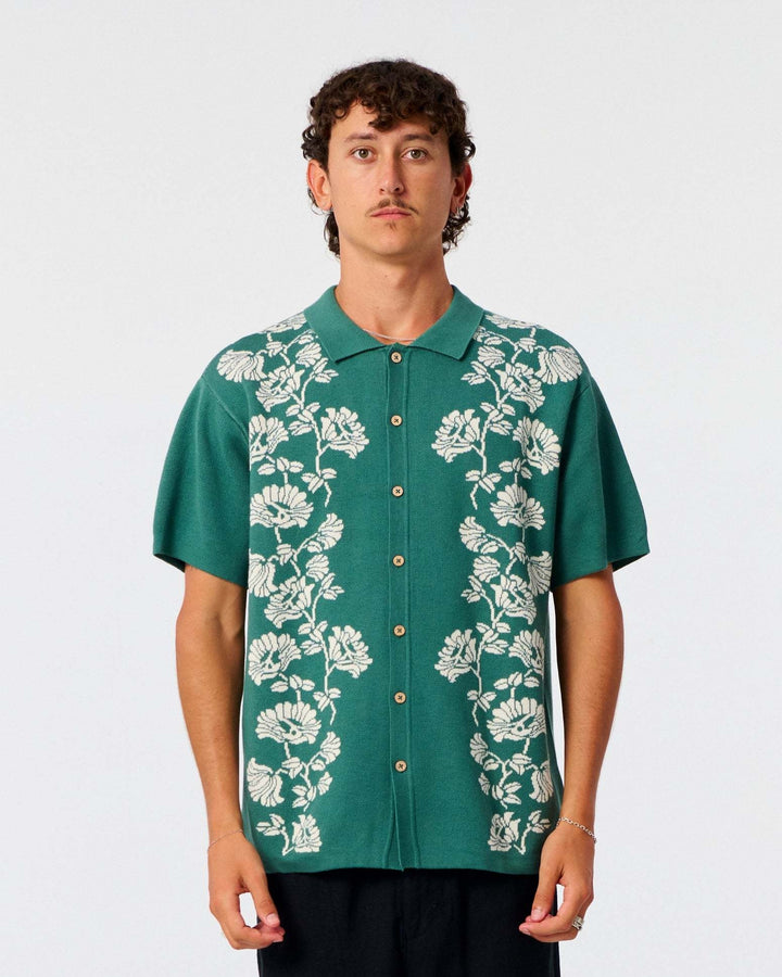 Critical Slide Peace Flower Knit Shirt (Men&