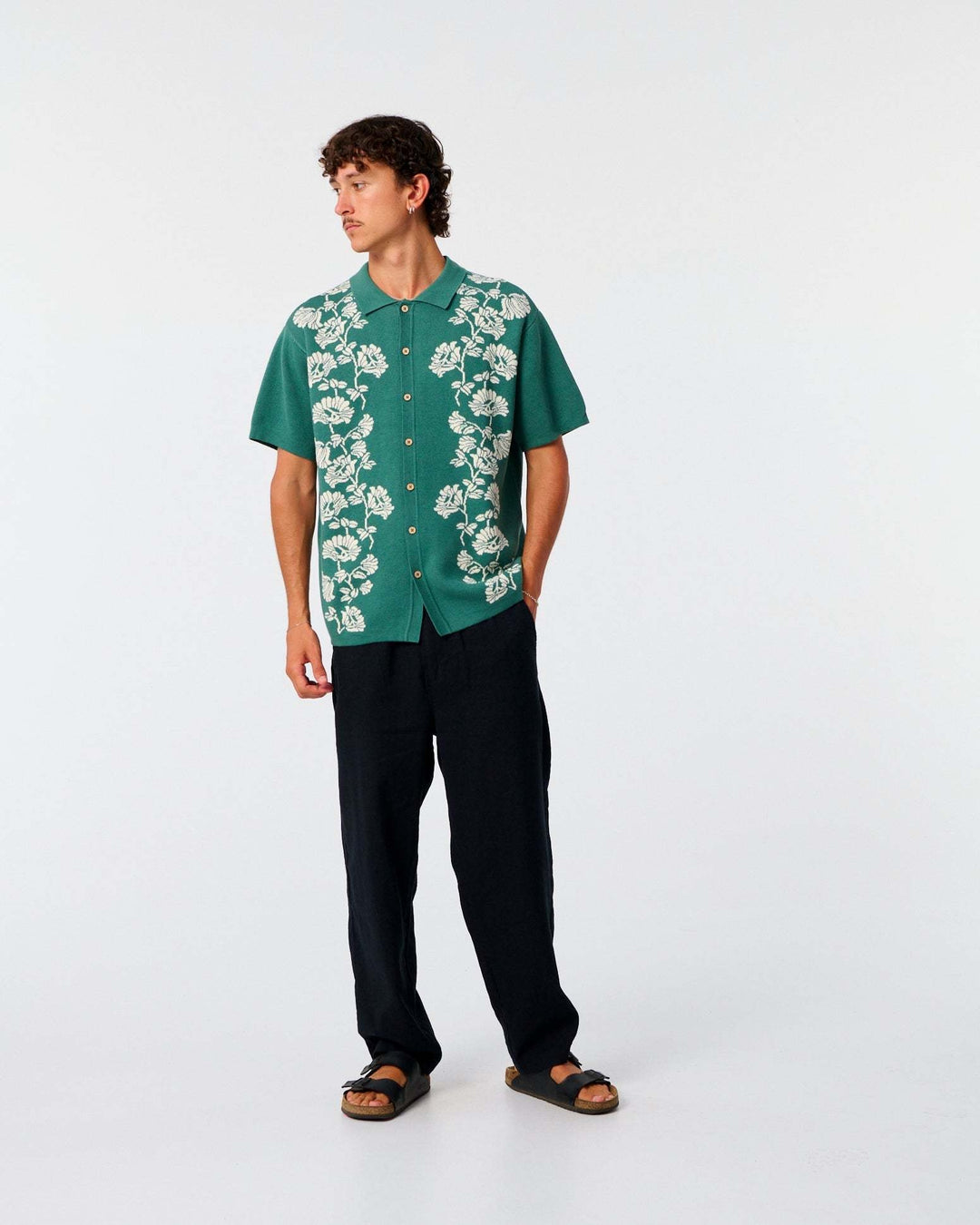 Critical Slide Peace Flower Knit Shirt (Men&