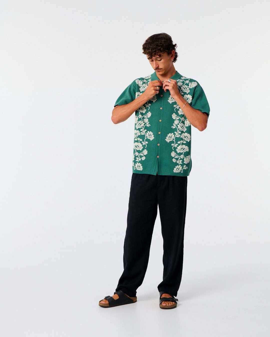Critical Slide Peace Flower Knit Shirt (Men&