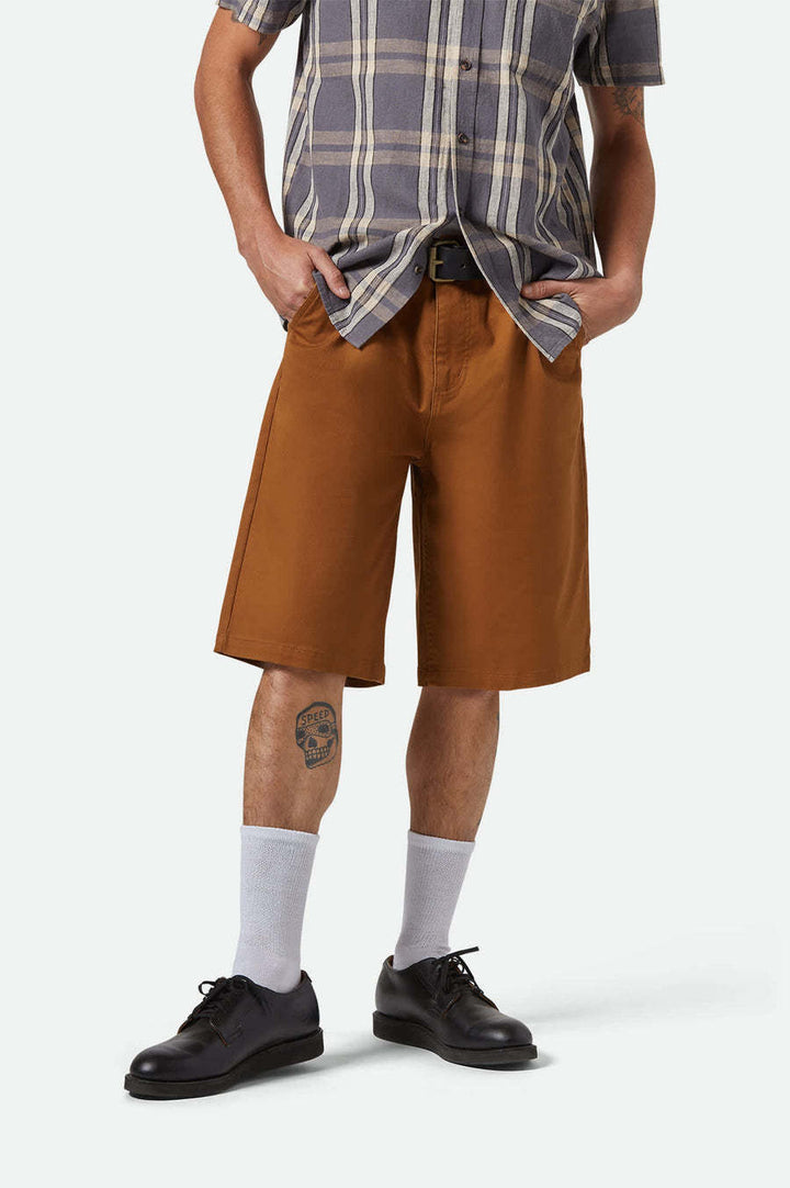 Brixton Choice Chino Baggy Short (Mens) | Washed Copper