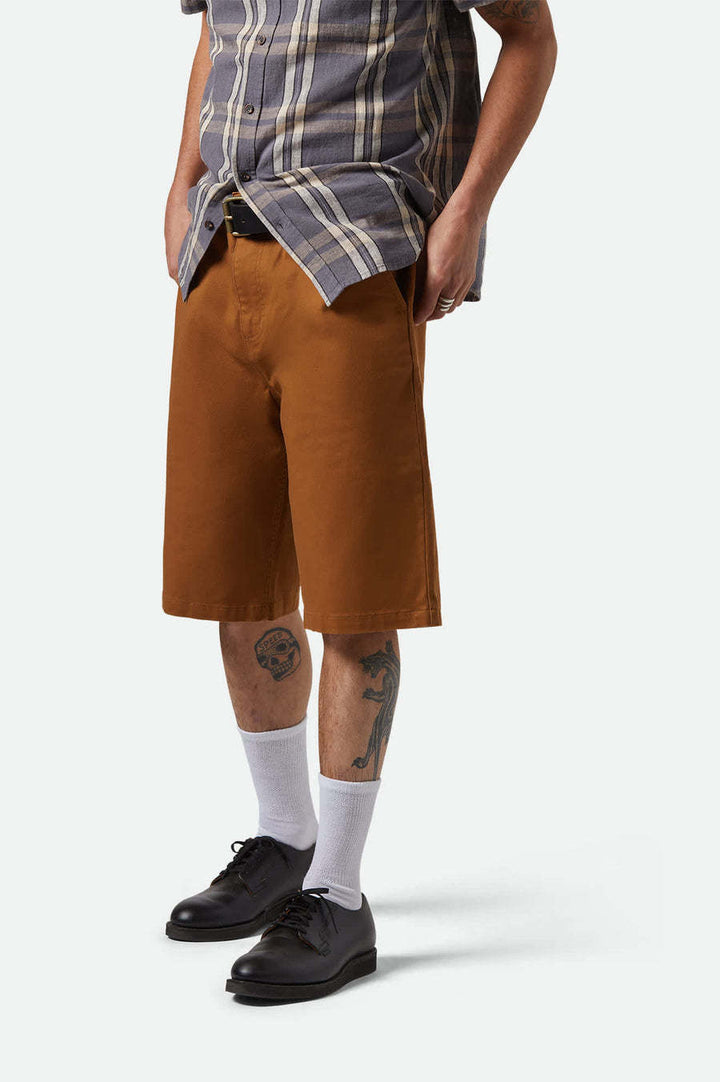 Brixton Choice Chino Baggy Short (Mens) | Washed Copper