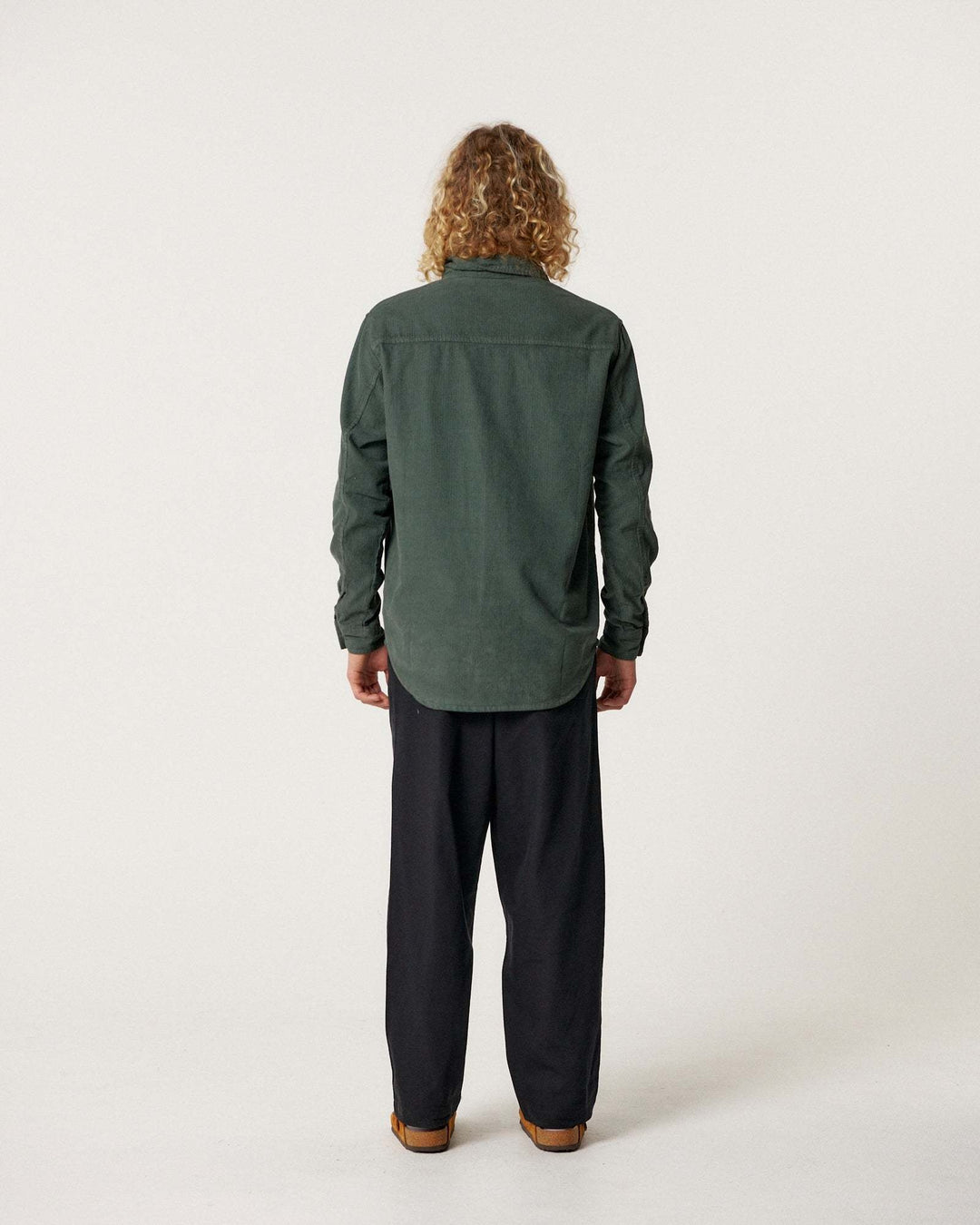 Critical Slide Lazy Boy Cord Shirt (Unisex) | Dusty Green