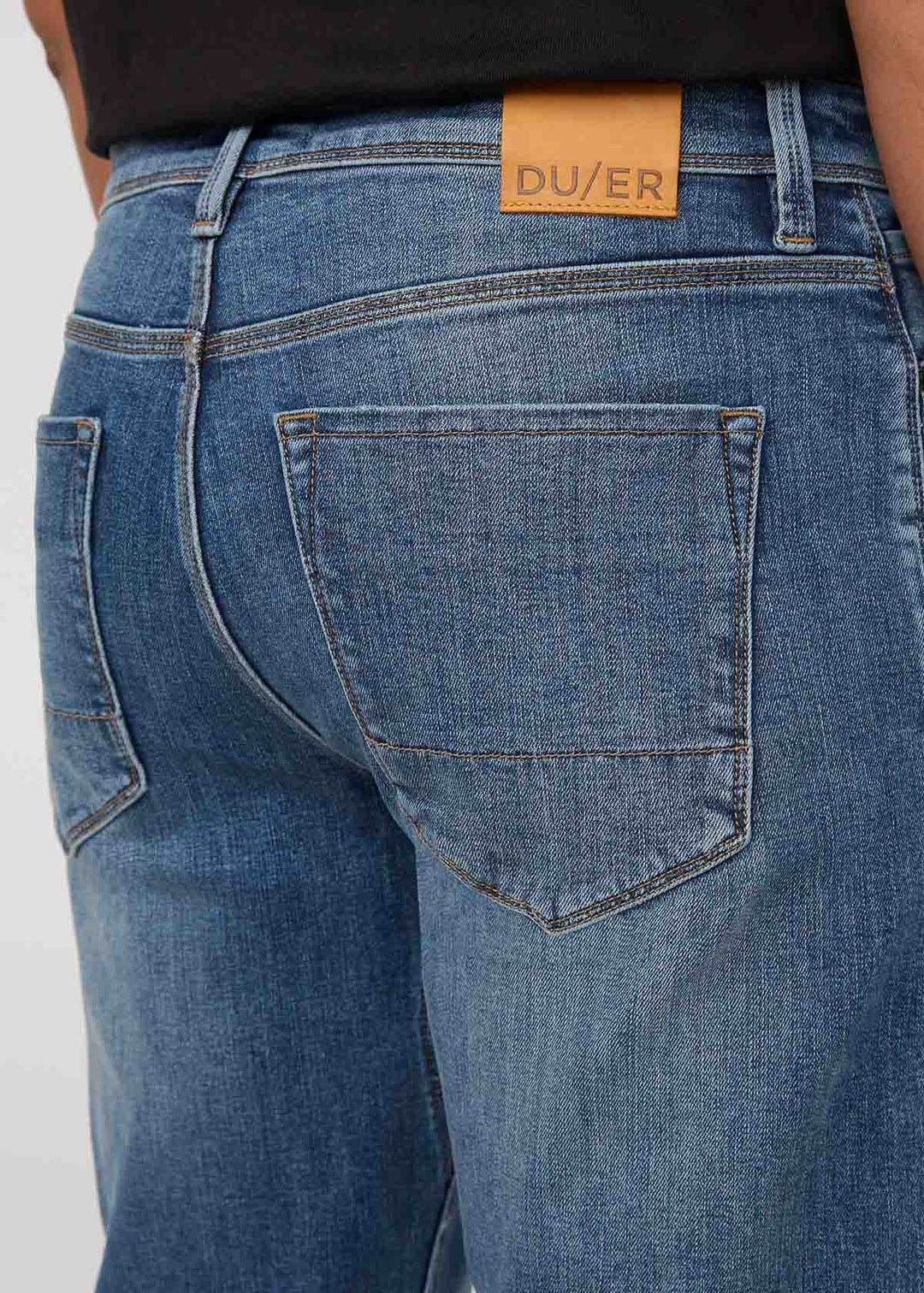 Duer Perf Denim+ Relaxed Straight (Mens) | Dust Storm Indigo