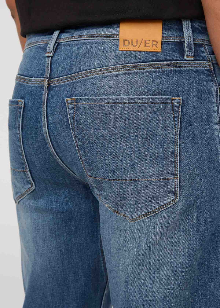 Duer Perf Denim+ Relaxed Straight (Mens) | Dust Storm Indigo