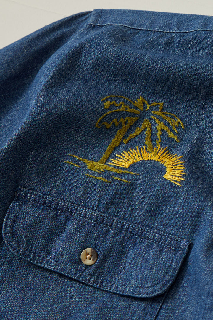 Brixton Womens Bowery Bf Overshirt | Indigo Rinse
