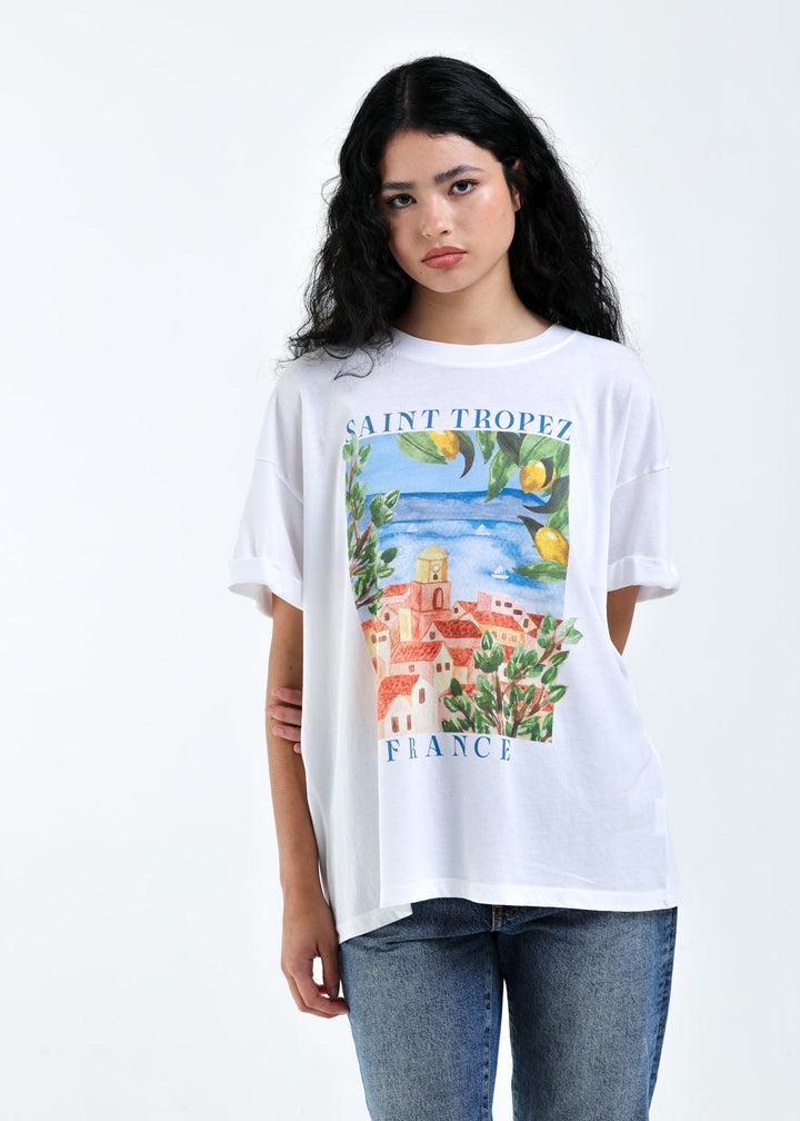 Girl Dangerous Saint Tropez Boyfriend Tee (Women&