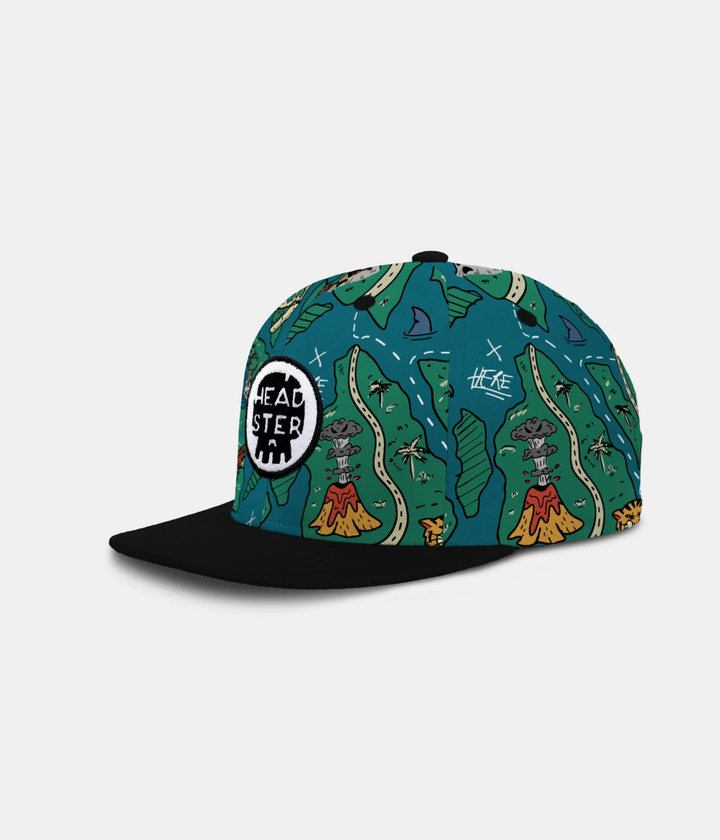 Headster Treasure Map Snapback | Teal Steal