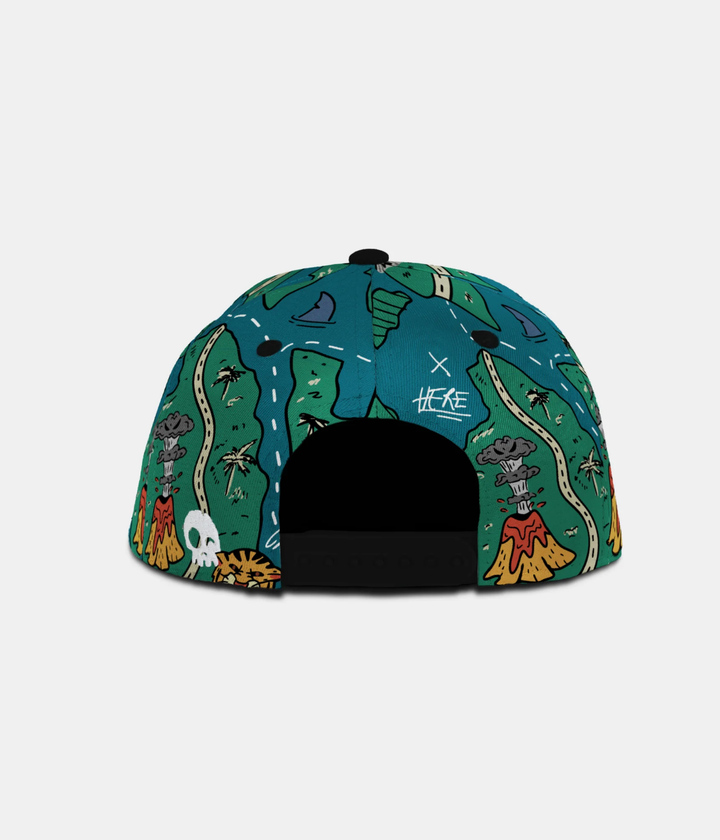 Headster Treasure Map Snapback | Teal Steal