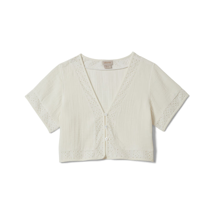Brixton Seaside Eyelet Top (Womens) | Off White Eyelet