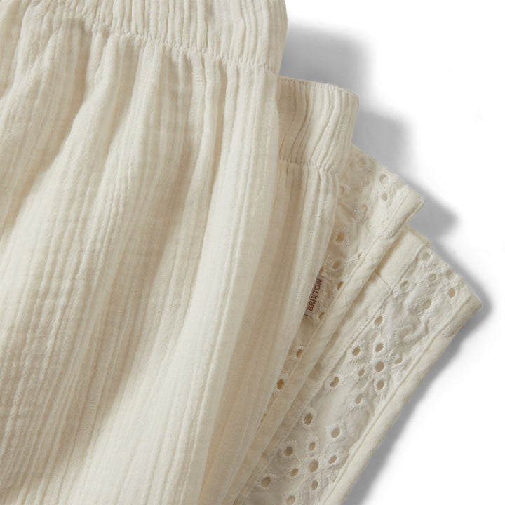 Brixton Seaside Eyelet Wide Leg Pant (Womens) | Off White Eyelet