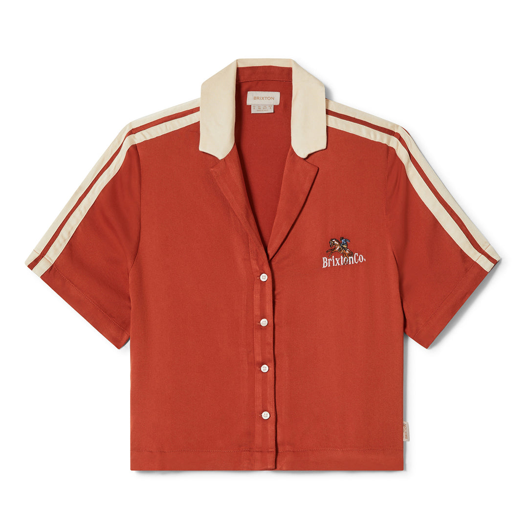 Brixton Silky S/S Bowling Button Down (Womens) | Burnt Brick