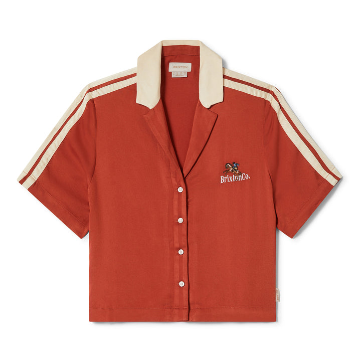 Brixton Silky S/S Bowling Button Down (Womens) | Burnt Brick