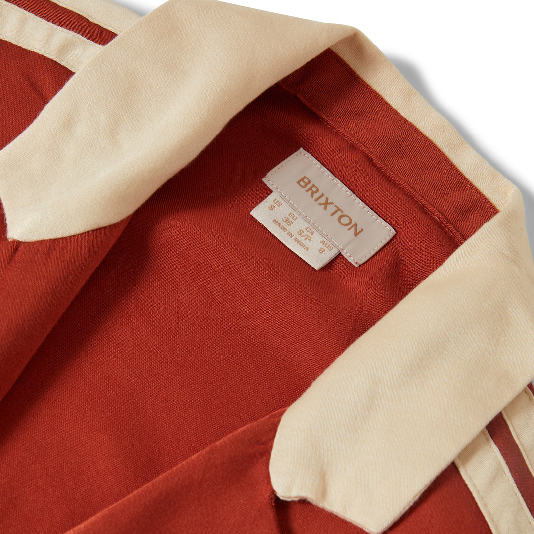 Brixton Silky S/S Bowling Button Down (Womens) | Burnt Brick